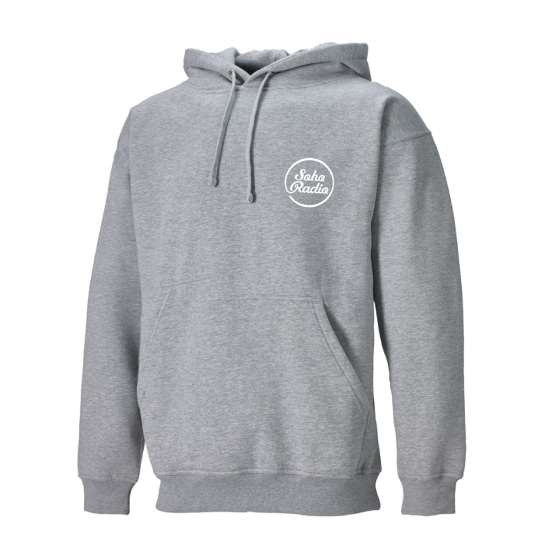 Soho Radio Grey Hoodie with White Logo